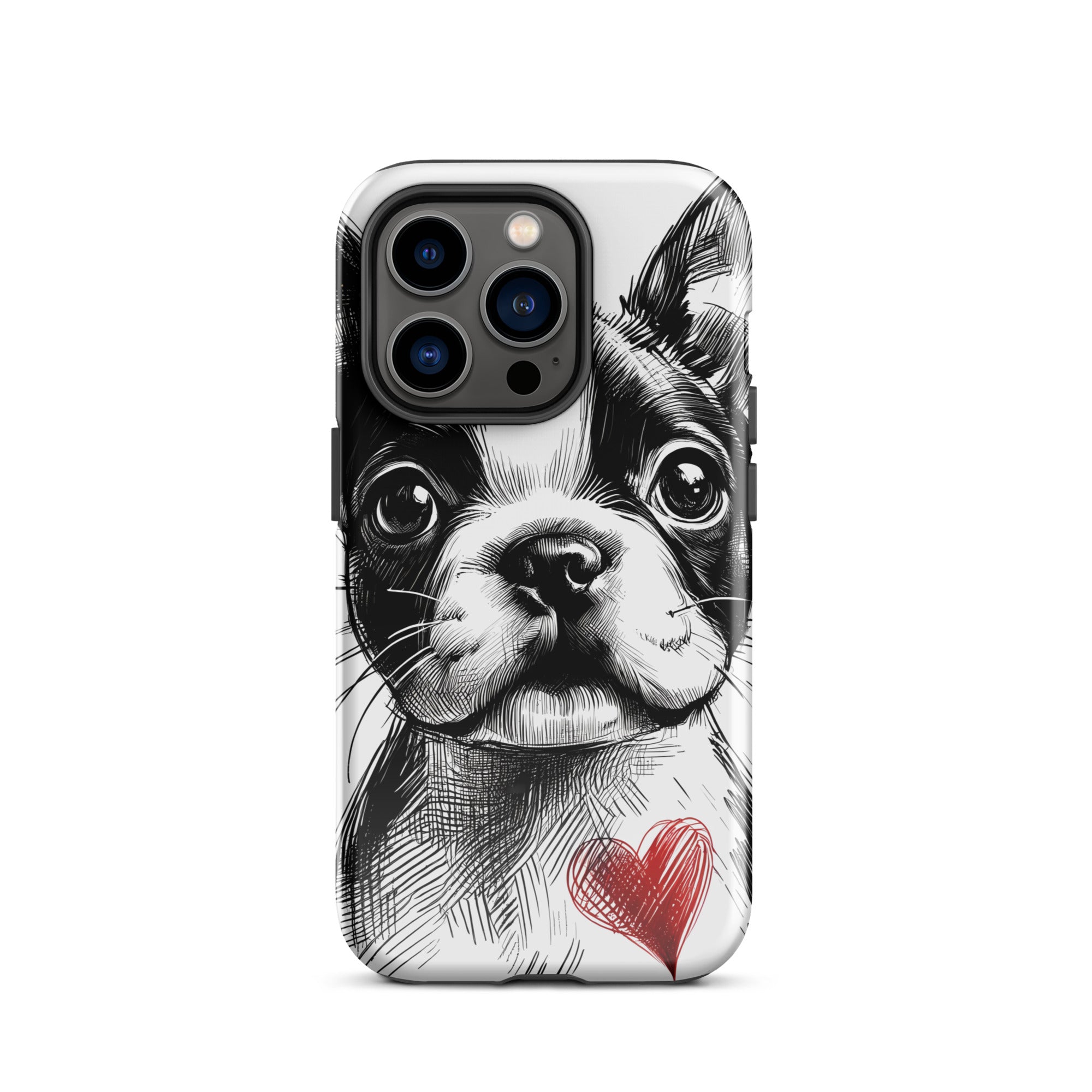 Boston Terrier Heart Tough Case For iPhone