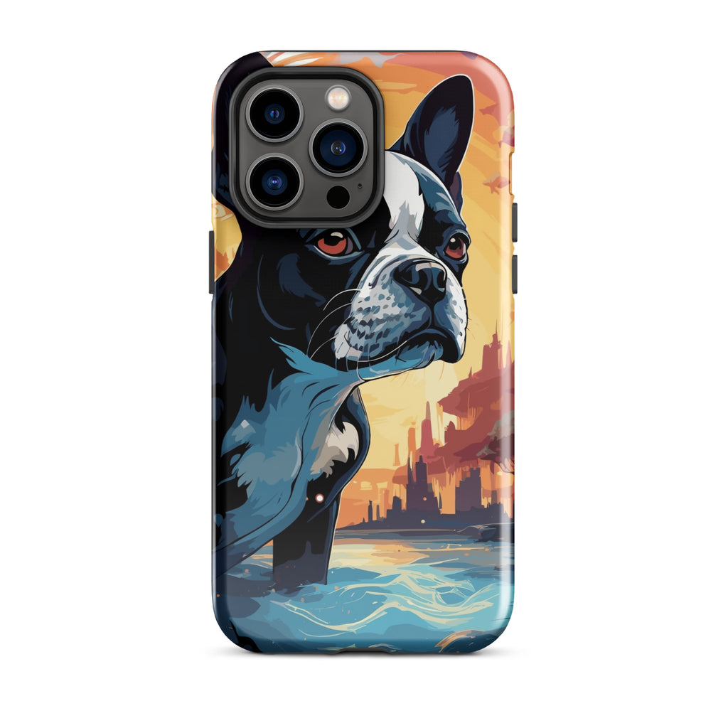 Artistic Representation Of A Boston Terrier In A Surreal Place Tough Case for iPhone