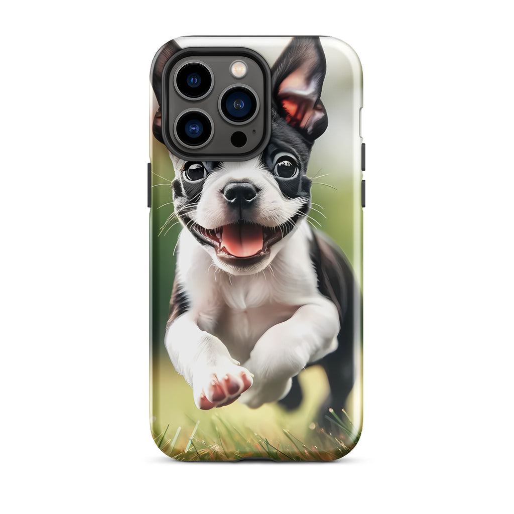 Playful Boston Terrier Puppy Tough Case for iPhone
