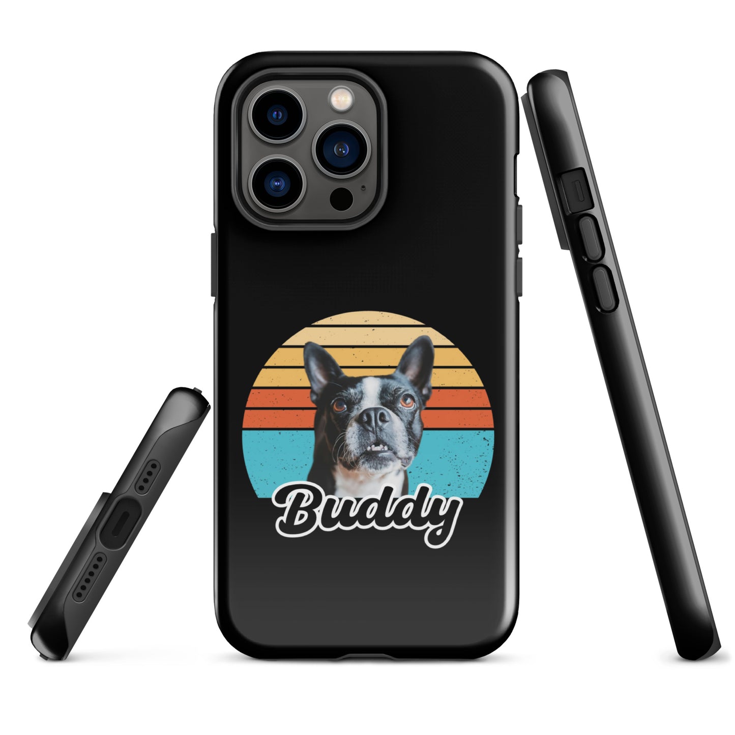 Custom Dog Sunset Vintage Retro Style Tough Case for iPhone . Glossy iPhone 14 Pro Max