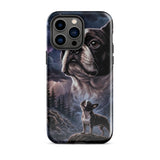Storm Guardian – Majestic Boston Terrier Night Art Tough Case for iPhone . Glossy iPhone 14 Pro Max