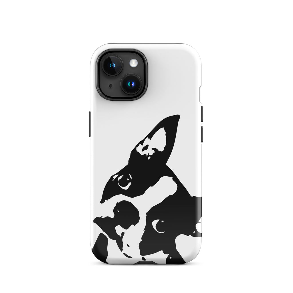 Boston Terrier Head Tilt Tough iPhone case - White