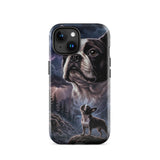 Storm Guardian – Majestic Boston Terrier Night Art Tough Case for iPhone . Glossy iPhone 15