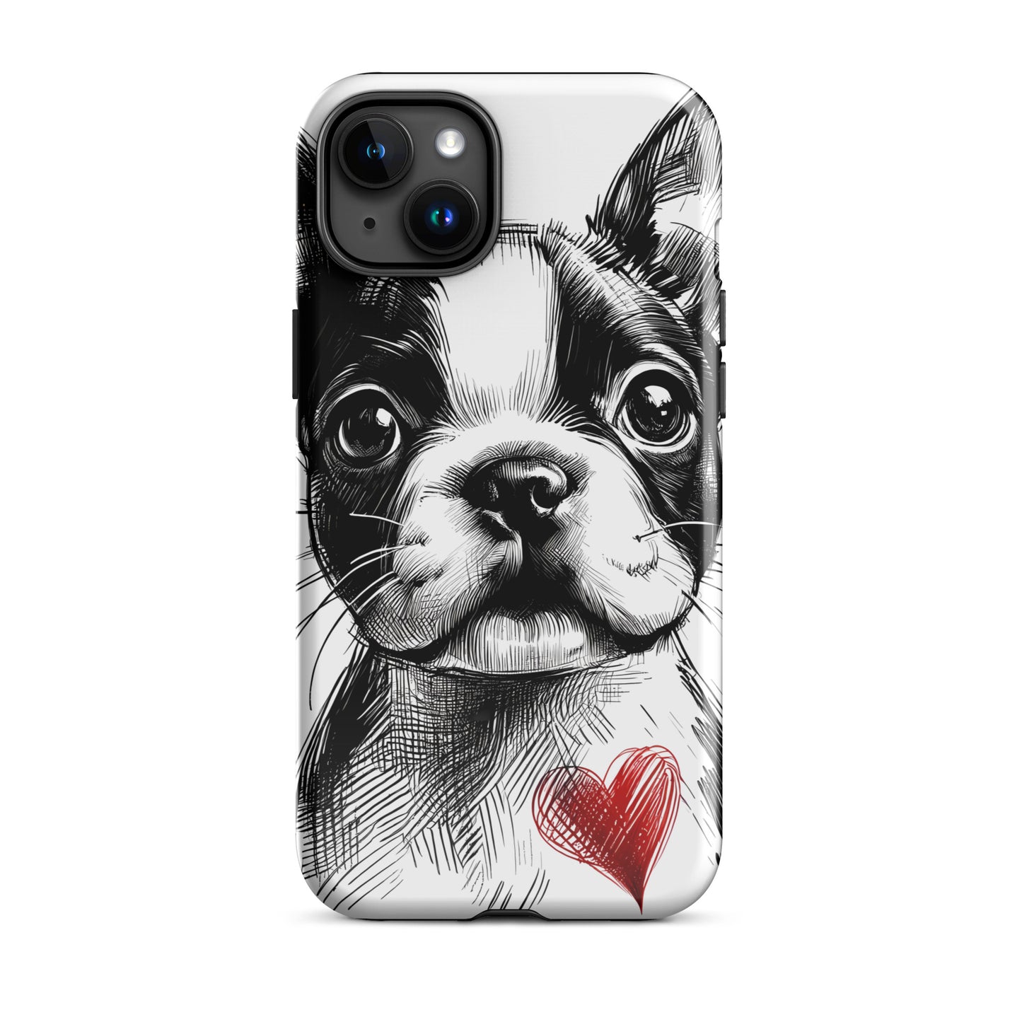 Boston Terrier Heart Tough Case For iPhone