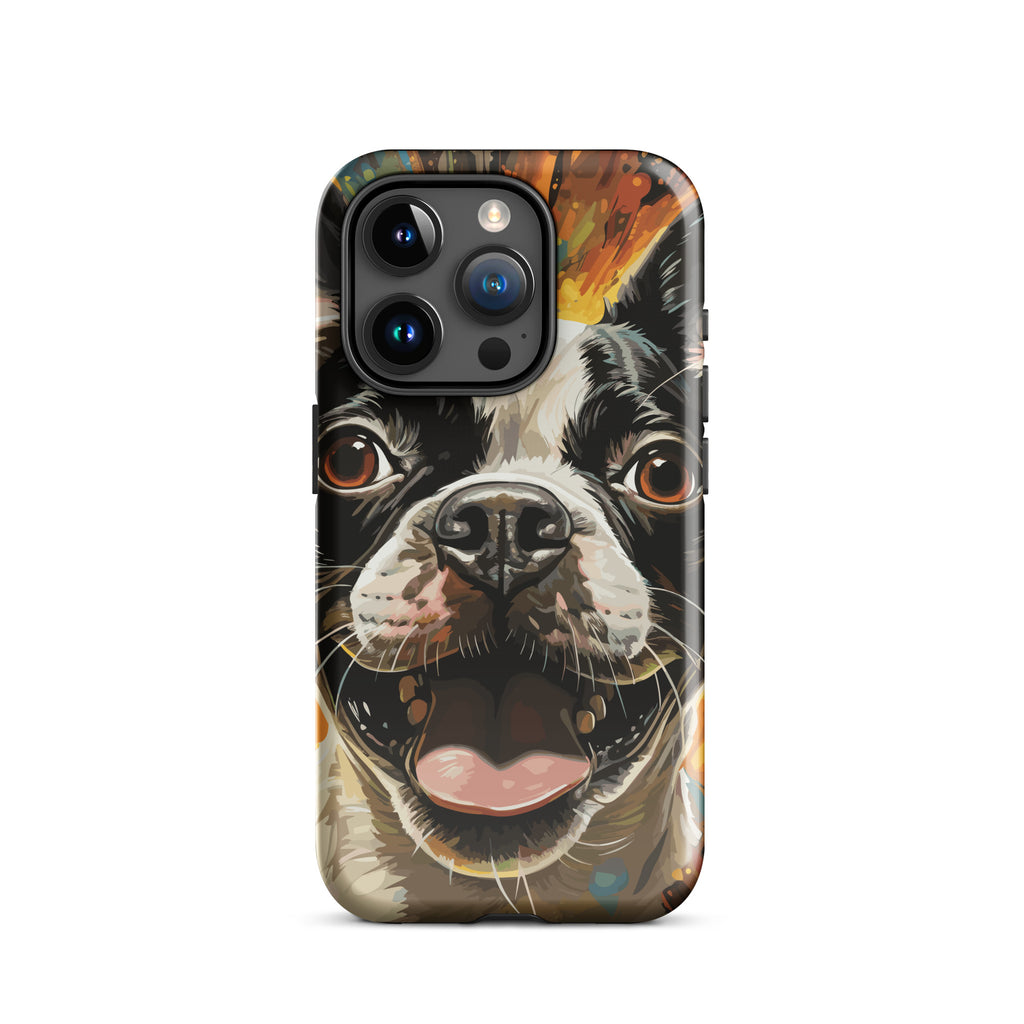 Zoomies Excitement Boston Terrier Dog Tough Case for iPhone
