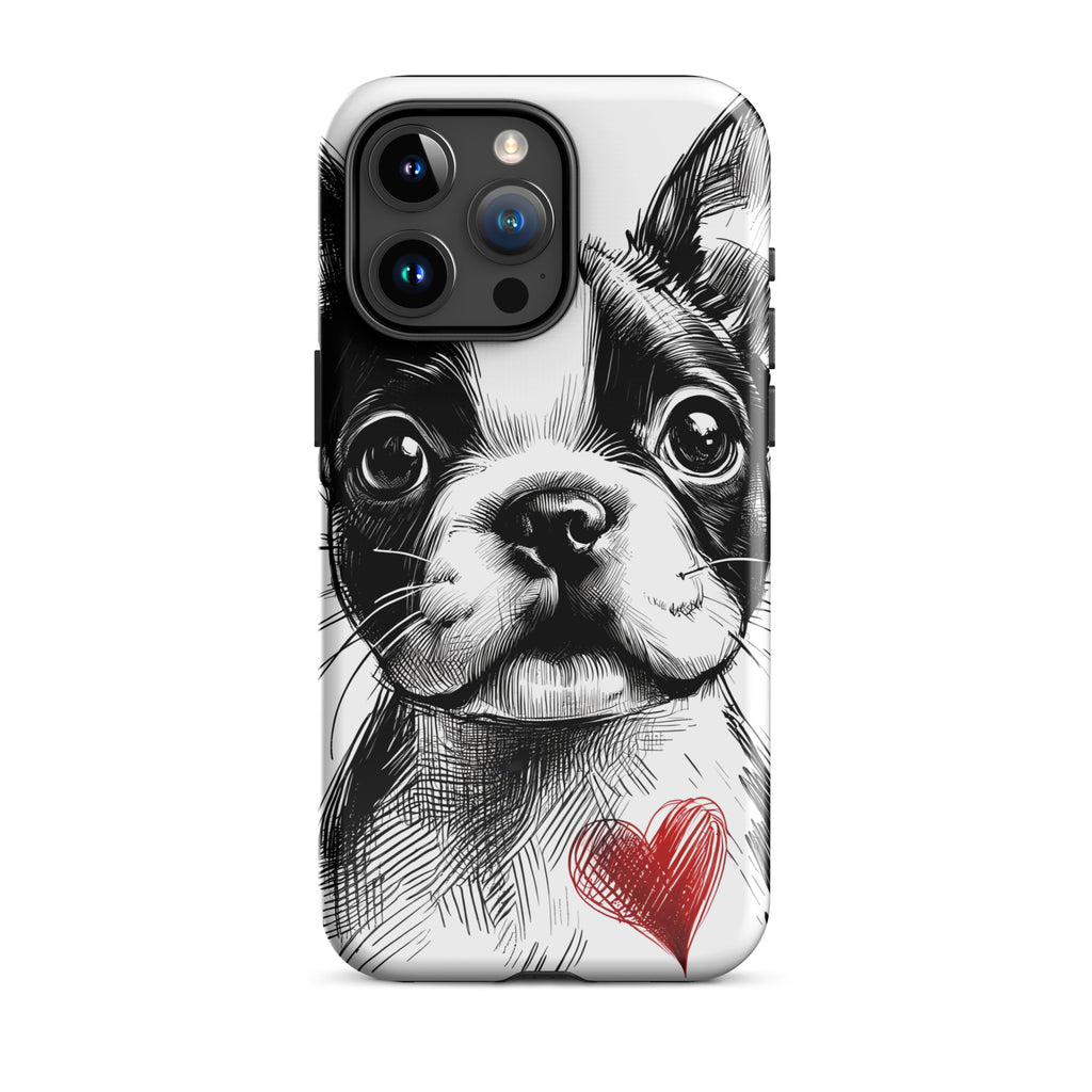 Boston Terrier Heart Tough Case For iPhone