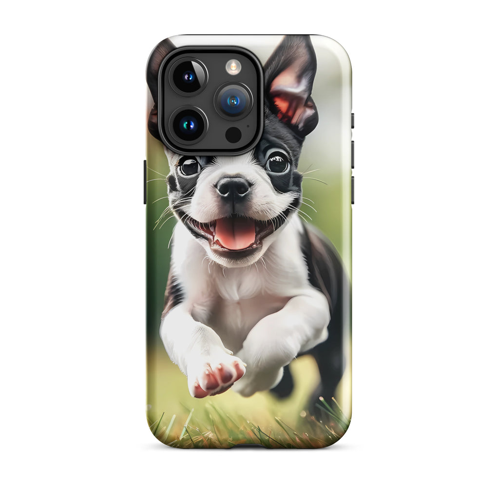 Playful Boston Terrier Puppy Tough Case for iPhone