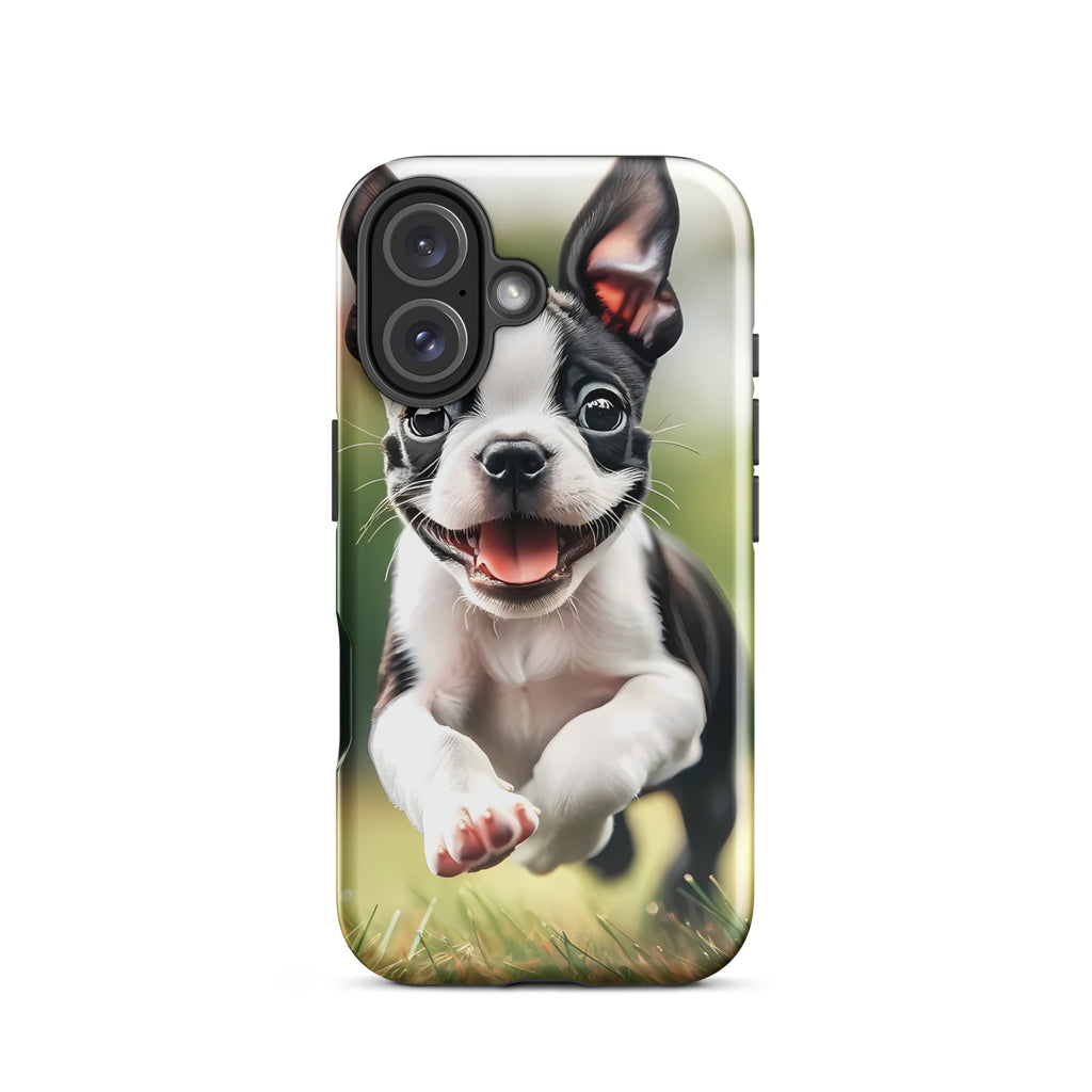 Playful Boston Terrier Puppy Tough Case for iPhone