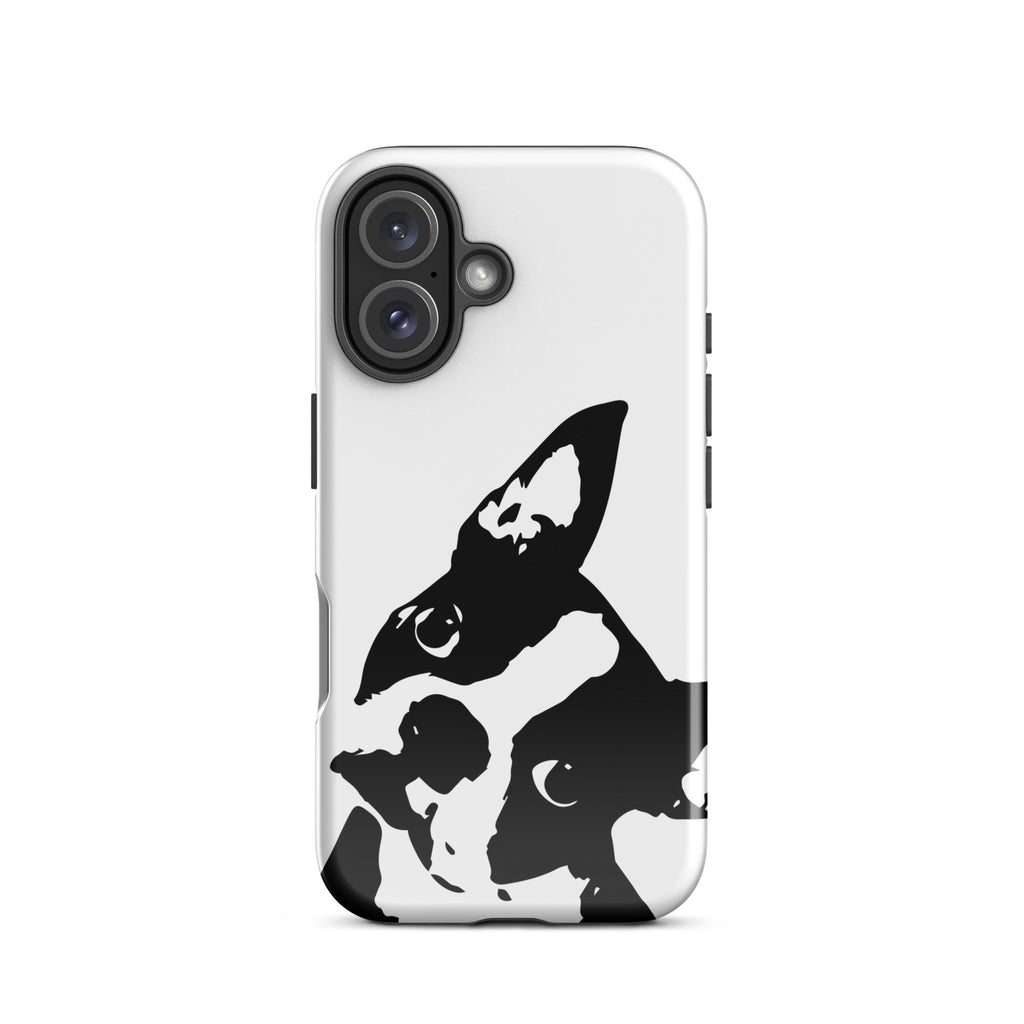 Boston Terrier Head Tilt Tough iPhone case - White