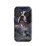 Storm Guardian – Majestic Boston Terrier Night Art Tough Case for iPhone . Glossy iPhone 16