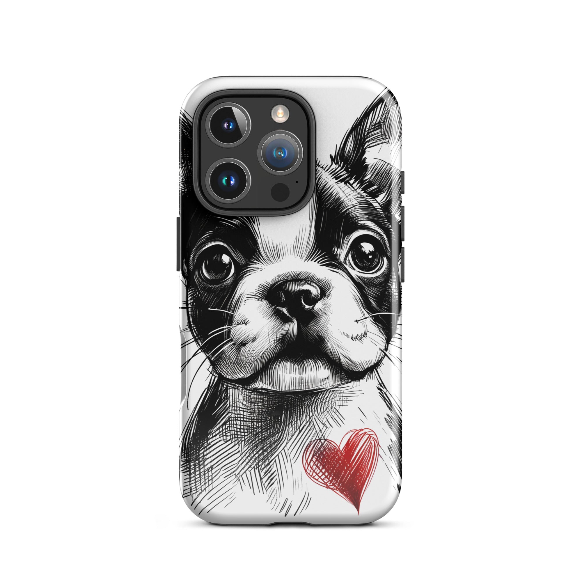 Boston Terrier Heart Tough Case For iPhone