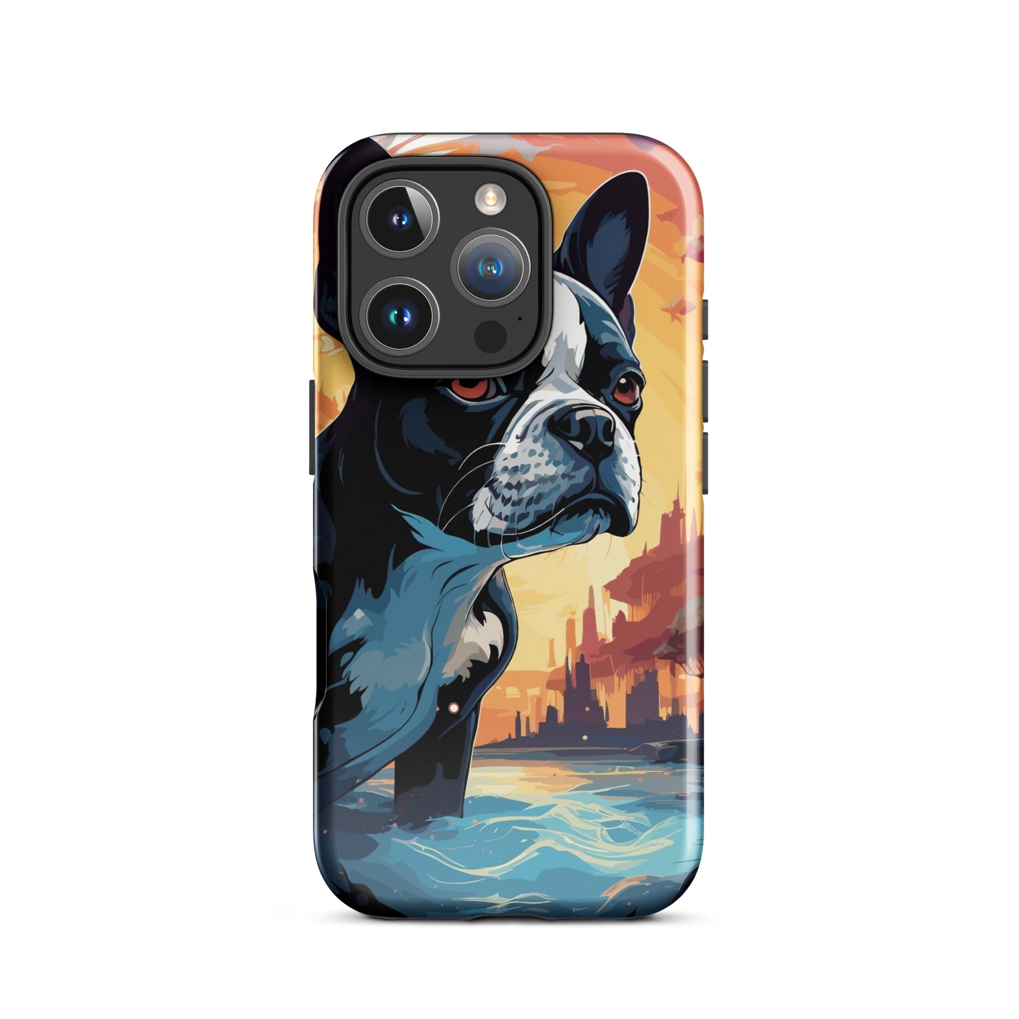 Artistic Representation Of A Boston Terrier In A Surreal Place Tough Case for iPhone