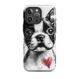 Boston Terrier Heart Tough Case For iPhone
