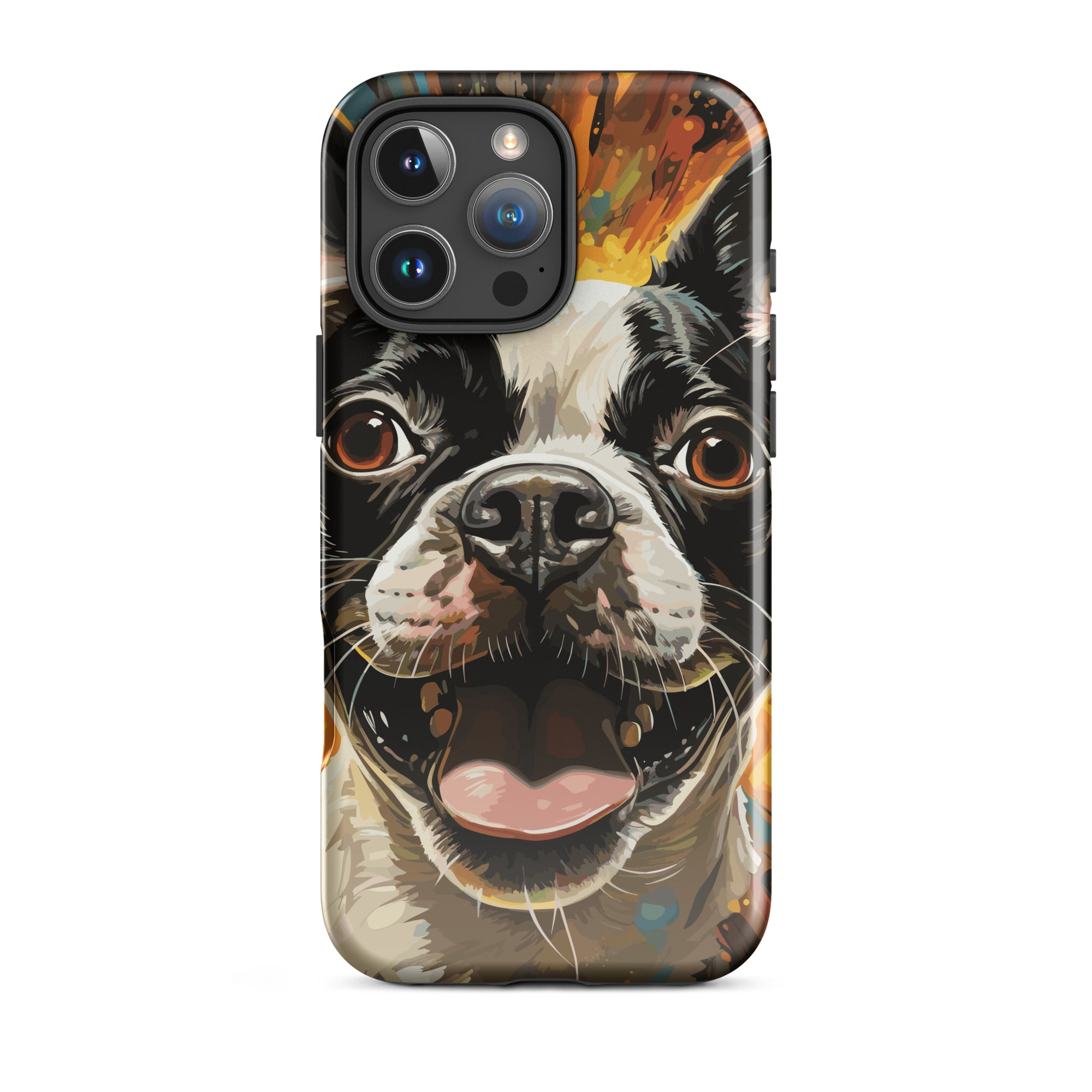 Zoomies Excitement Boston Terrier Dog Tough Case for iPhone