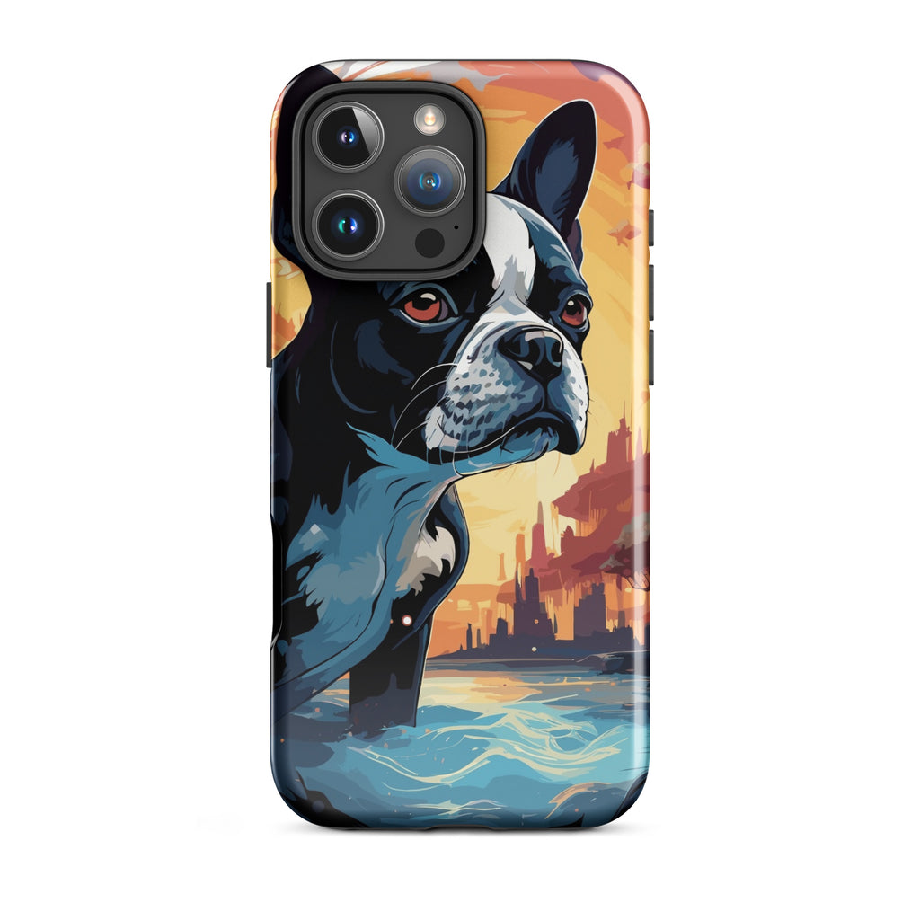Artistic Representation Of A Boston Terrier In A Surreal Place Tough Case for iPhone