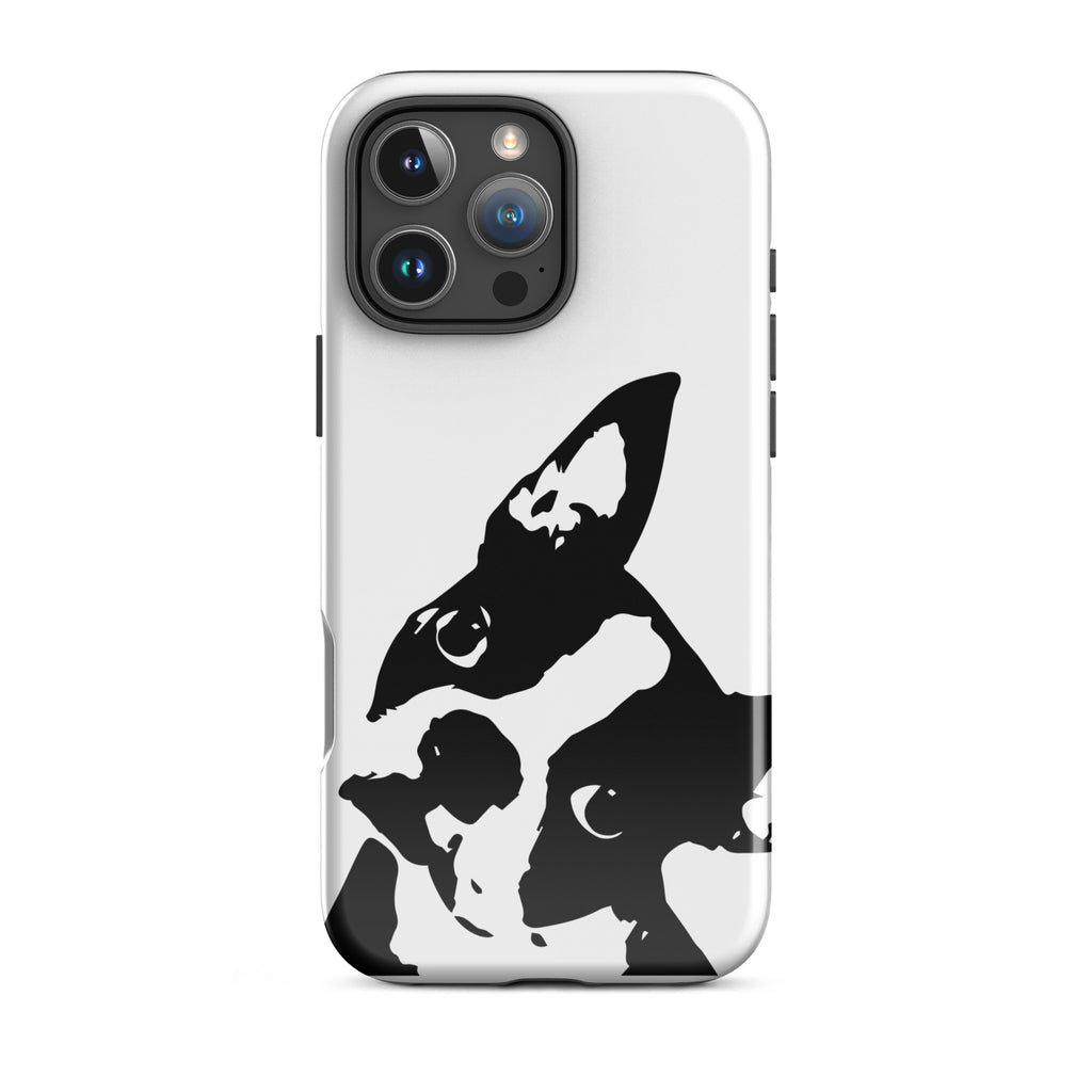 Boston Terrier Head Tilt Tough iPhone case - White