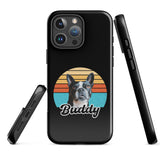 Custom Dog Sunset Vintage Retro Style Tough Case for iPhone . Glossy iPhone 16 Pro Max