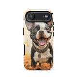 Cheerful Boston Terrier Dog Exploring A Park Watercolor Tough Case for iPhone . Glossy iPhone 17 Air