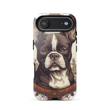 Vintage-Inspired Red Brown Boston Terrier Tough Case for iPhone . Glossy iPhone 17 Air