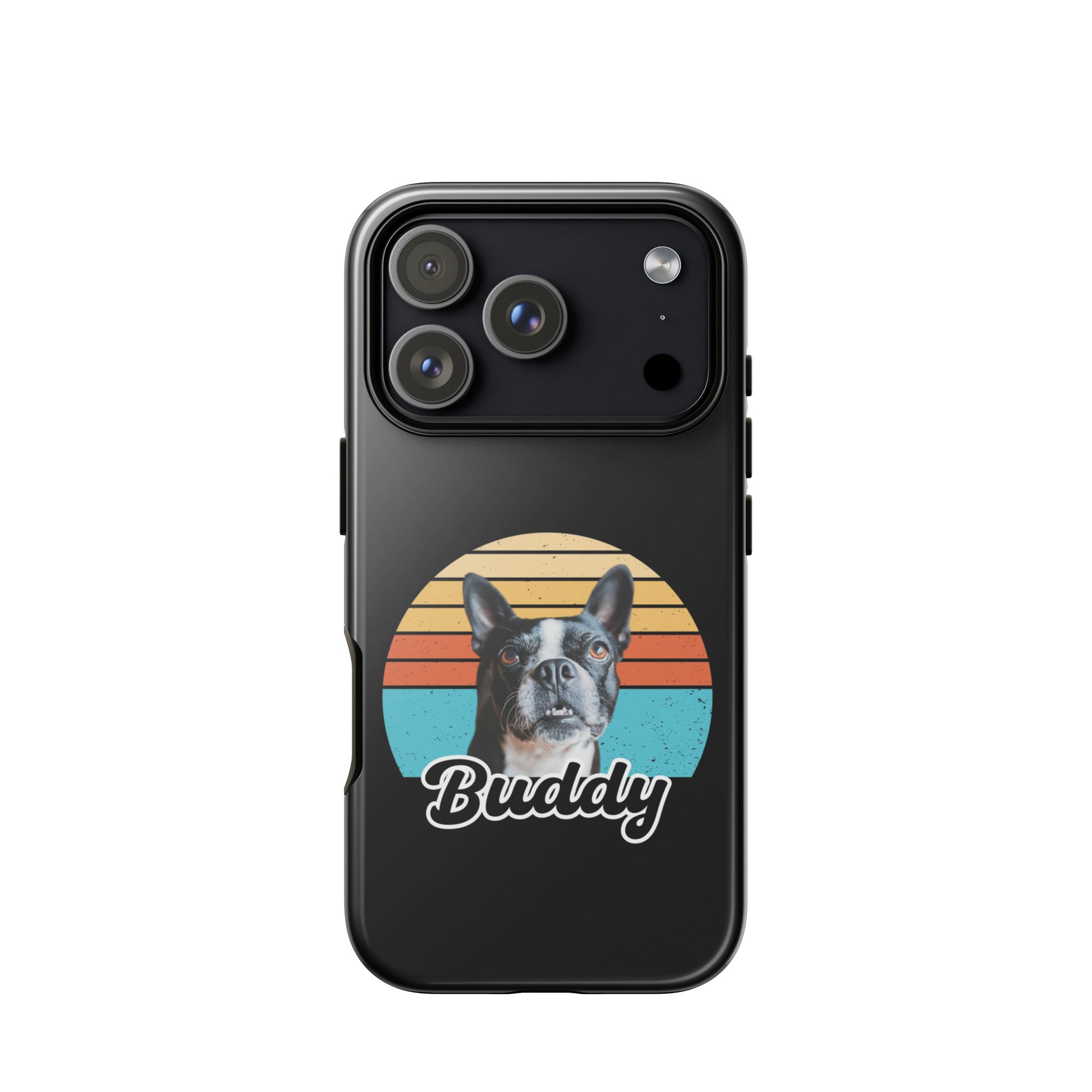 Custom Dog Sunset Vintage Retro Style Tough Case for iPhone . Glossy iPhone 17 Pro