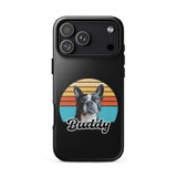 Custom Dog Sunset Vintage Retro Style Tough Case for iPhone . Glossy iPhone 17 Pro Max