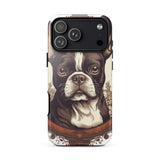 Vintage-Inspired Red Brown Boston Terrier Tough Case for iPhone . Glossy iPhone 17 Pro Max