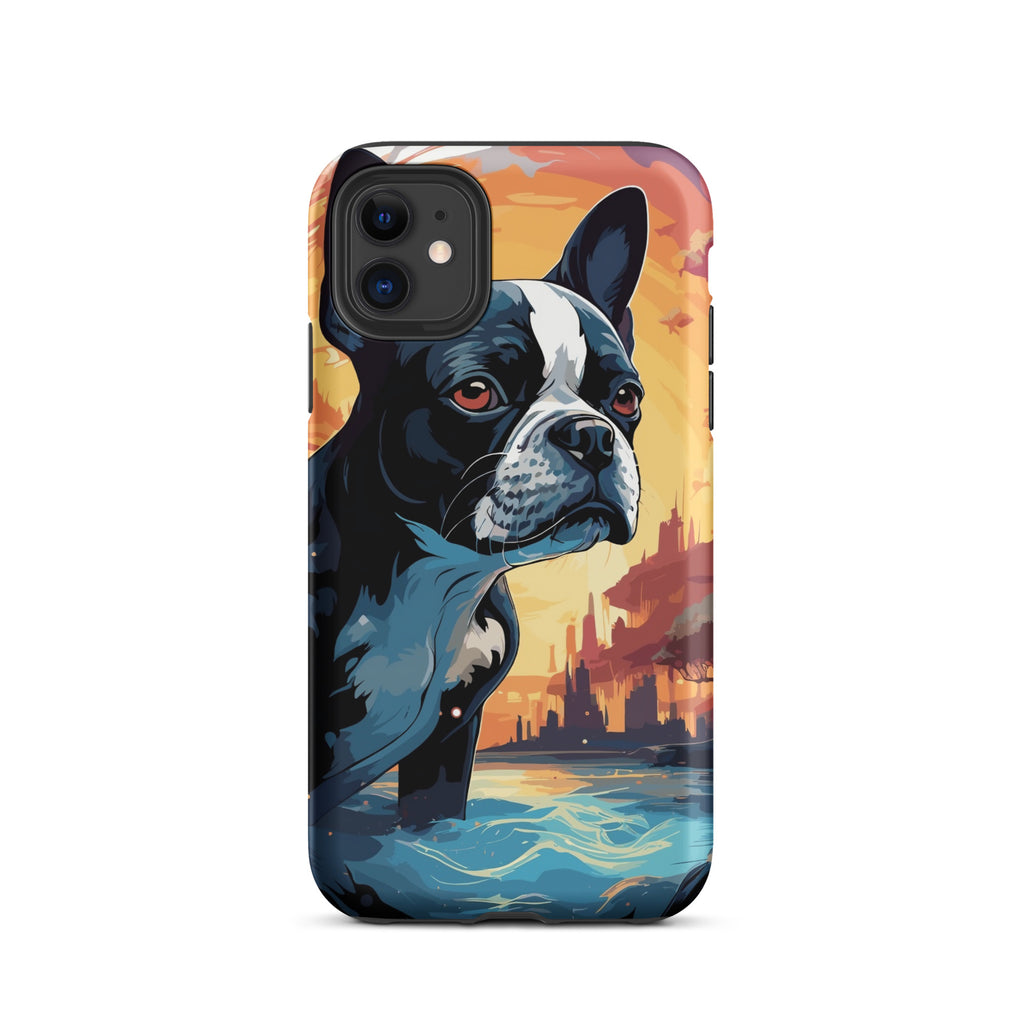 Artistic Representation Of A Boston Terrier In A Surreal Place Tough Case for iPhone