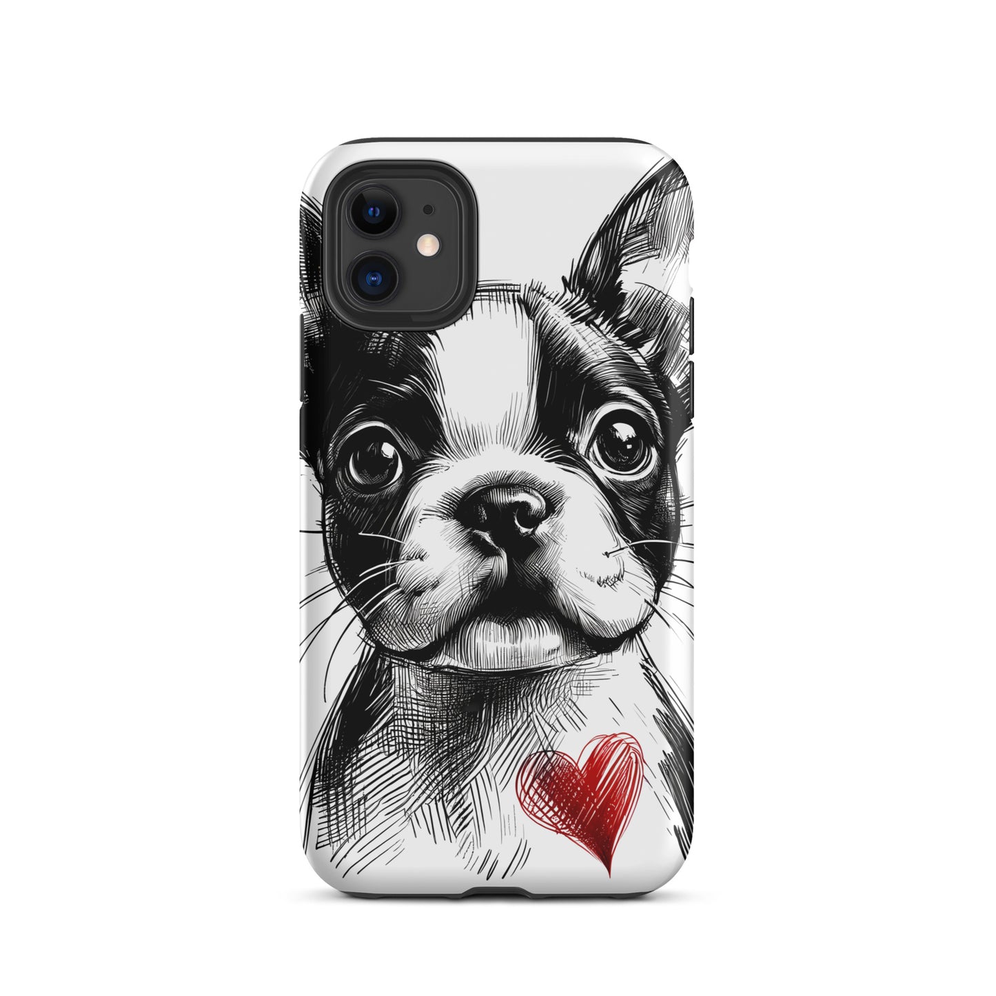 Boston Terrier Heart Tough Case For iPhone