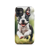 Playful Boston Terrier Puppy Tough Case for iPhone