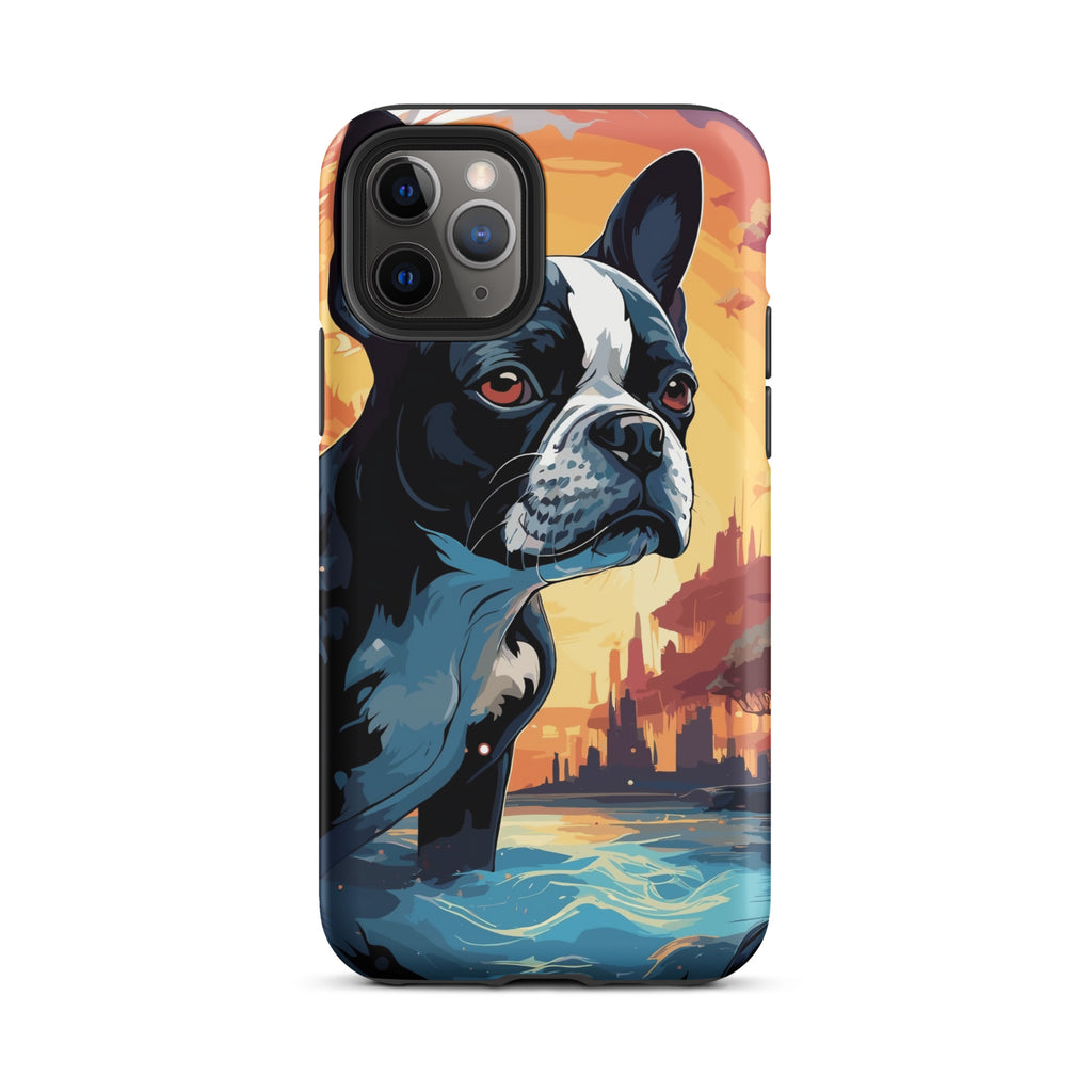 Artistic Representation Of A Boston Terrier In A Surreal Place Tough Case for iPhone