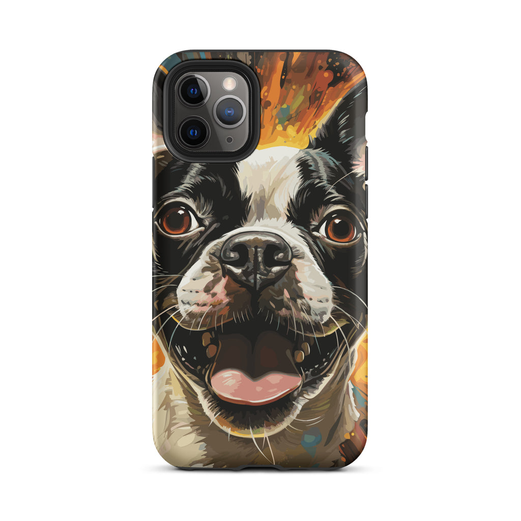Zoomies Excitement Boston Terrier Dog Tough Case for iPhone
