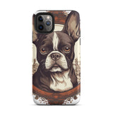 Vintage-Inspired Red Brown Boston Terrier Tough Case for iPhone . Matte iPhone 11 Pro Max