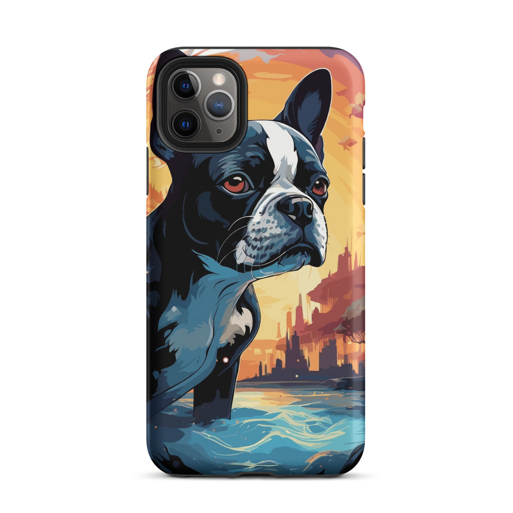 Artistic Representation Of A Boston Terrier In A Surreal Place Tough Case for iPhone