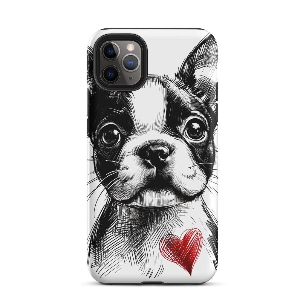 Boston Terrier Heart Tough Case For iPhone