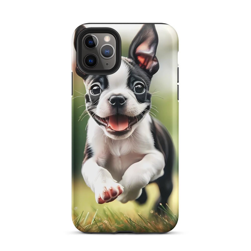 Playful Boston Terrier Puppy Tough Case for iPhone