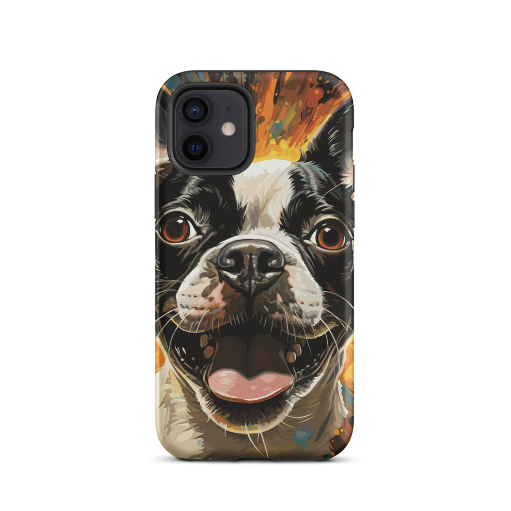 Zoomies Excitement Boston Terrier Dog Tough Case for iPhone