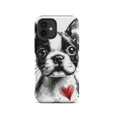 Boston Terrier Heart Tough Case For iPhone