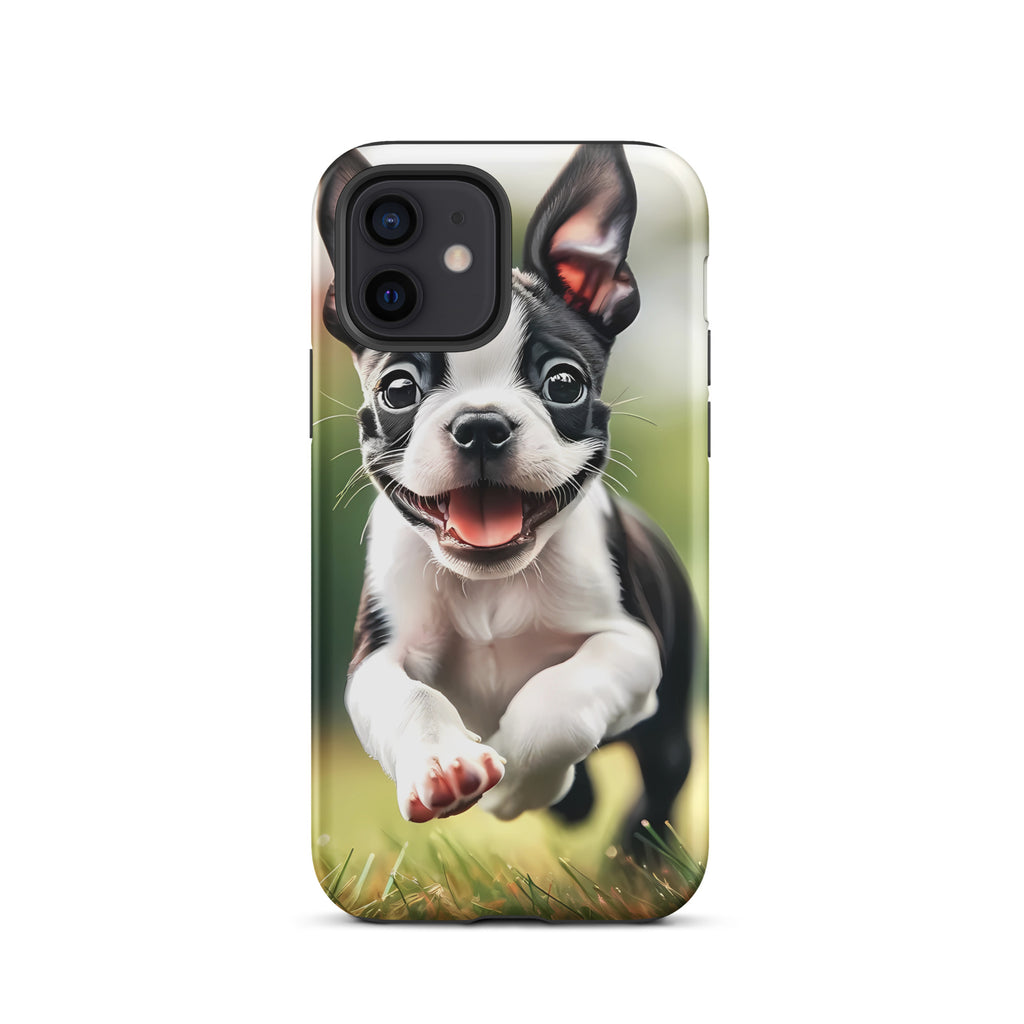 Playful Boston Terrier Puppy Tough Case for iPhone