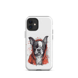 Boston Terrier in a Red Hoodie on Tough Case for iPhone