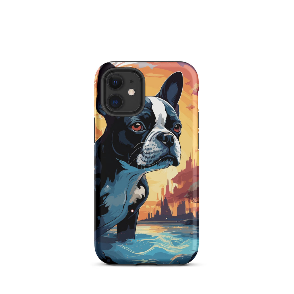 Artistic Representation Of A Boston Terrier In A Surreal Place Tough Case for iPhone
