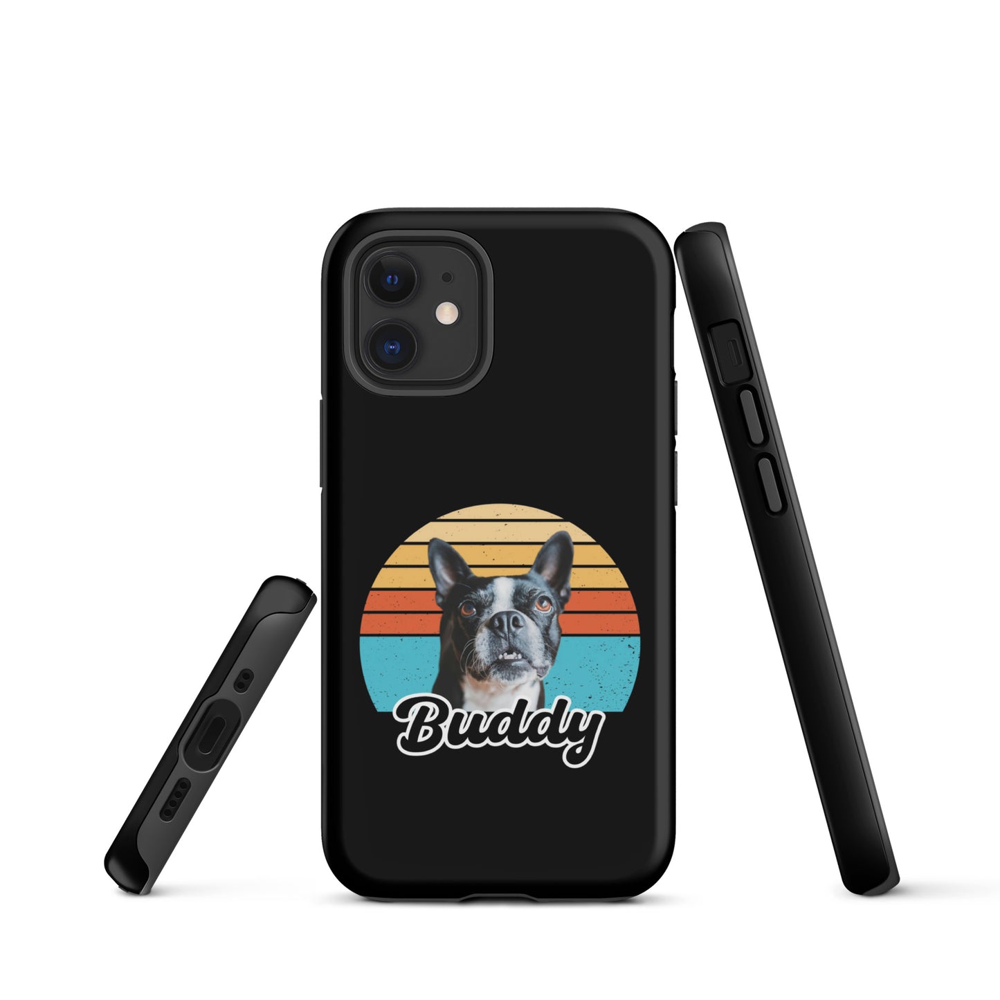 Custom Dog Sunset Vintage Retro Style Tough Case for iPhone . Matte iPhone 12 mini