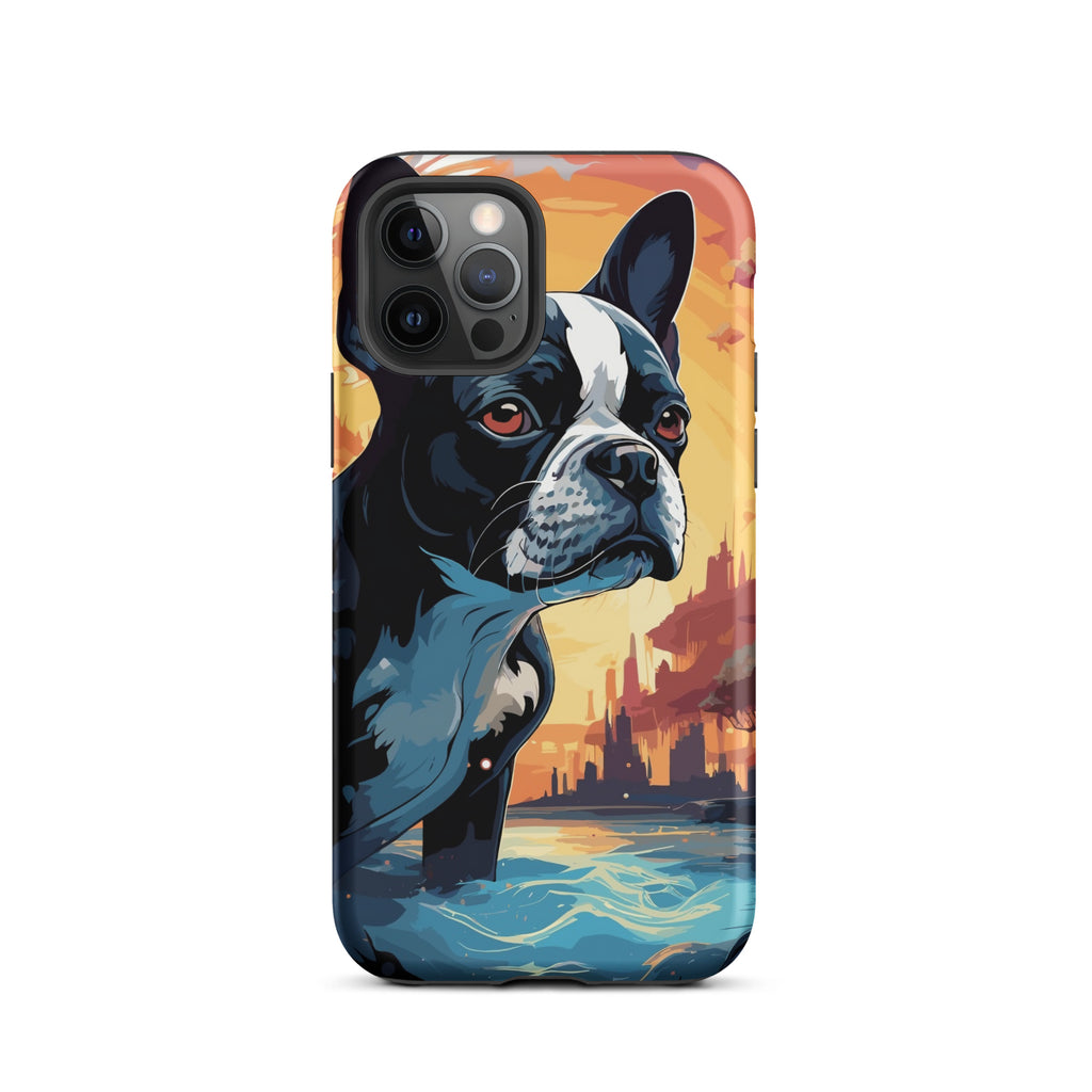 Artistic Representation Of A Boston Terrier In A Surreal Place Tough Case for iPhone