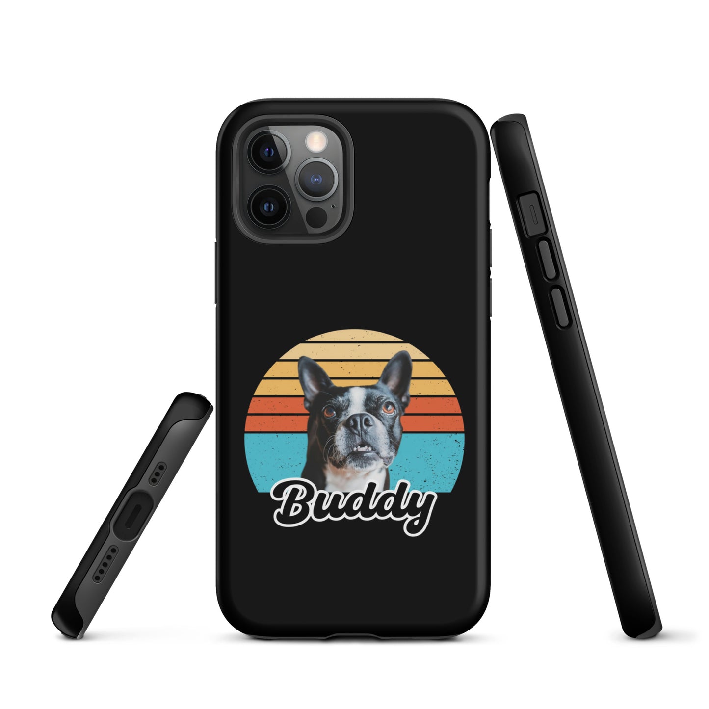 Custom Dog Sunset Vintage Retro Style Tough Case for iPhone . Matte iPhone 12 Pro
