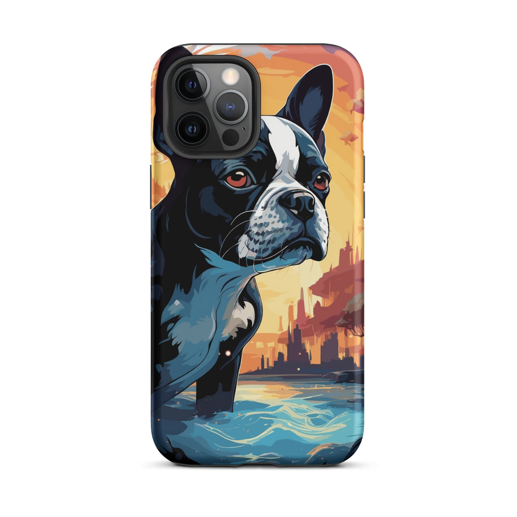 Artistic Representation Of A Boston Terrier In A Surreal Place Tough Case for iPhone