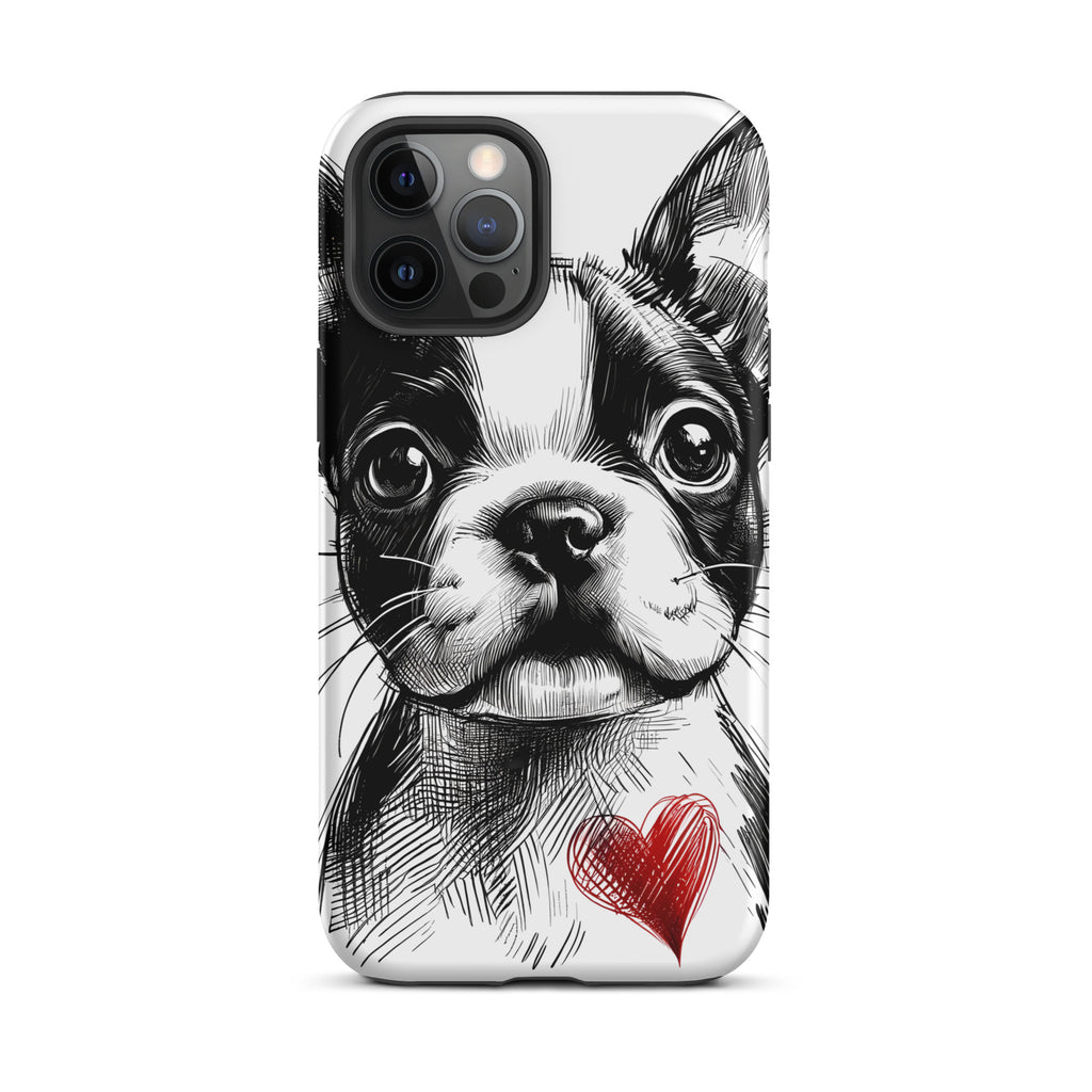 Boston Terrier Heart Tough Case For iPhone