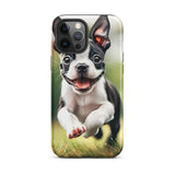 Playful Boston Terrier Puppy Tough Case for iPhone