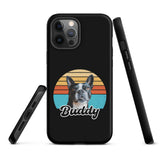 Custom Dog Sunset Vintage Retro Style Tough Case for iPhone . Matte iPhone 12 Pro Max