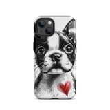 Boston Terrier Heart Tough Case For iPhone