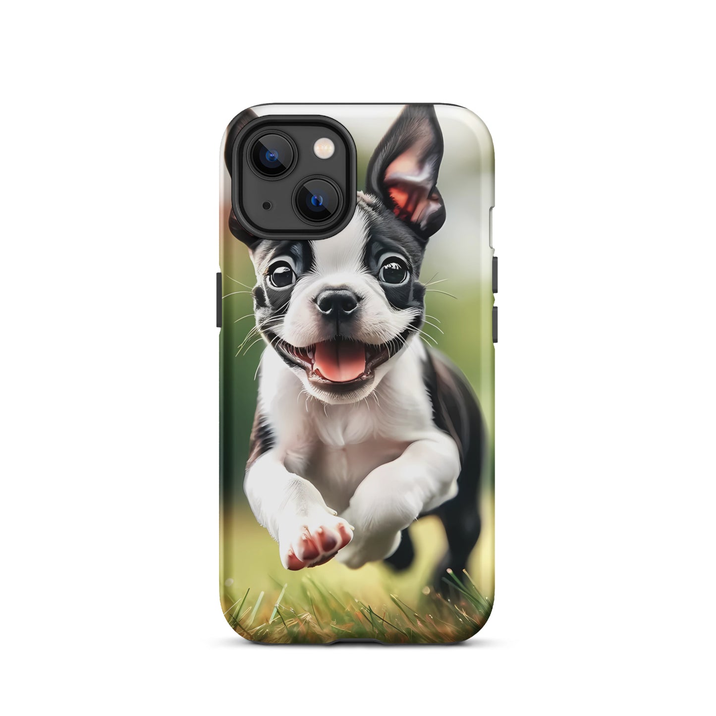 Playful Boston Terrier Puppy Tough Case for iPhone