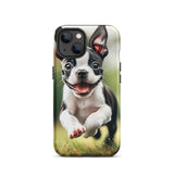 Playful Boston Terrier Puppy Tough Case for iPhone